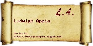 Ludwigh Appia névjegykártya